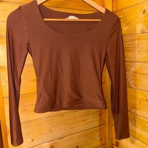 Olive & Oak Chocolate Round neck Long Sleeve Top